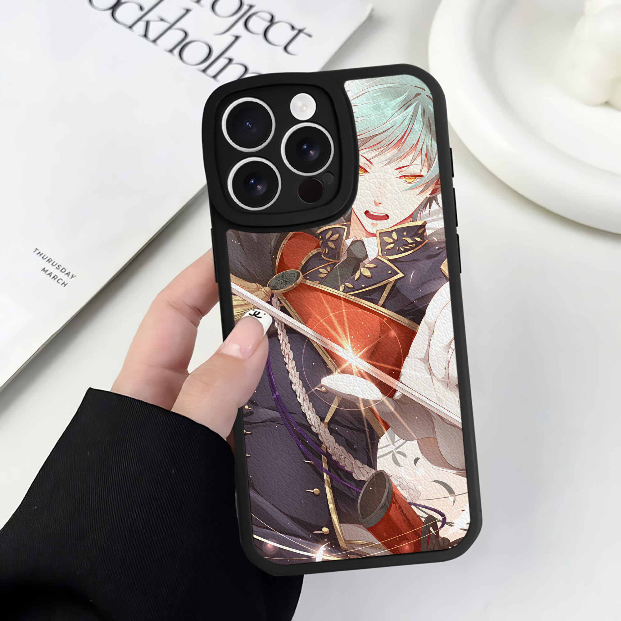（画像用） 刀剣乱舞 Touken Ranbu 【iPhone 16シリーズ対応】シリコンスマホケース（レザー調） 材質：シリコン
